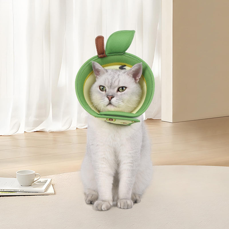 Cat Cones | Soft Cat Neck Cone with Cute Animal Pattern - Cat Donut for Cats and Dogs, Dog Neck Donut, Kitten Cone, Dog Cone, Prevent Biting and Stop Wound Licking Povanjer Avocado M