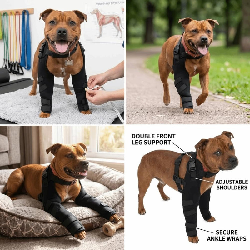Dog Knee Brace for Hind Leg Support Breathable Joint Protector, Post-Injury Recovery & Wound Cover, Water-Proof for Small to Large Dogs(L) L