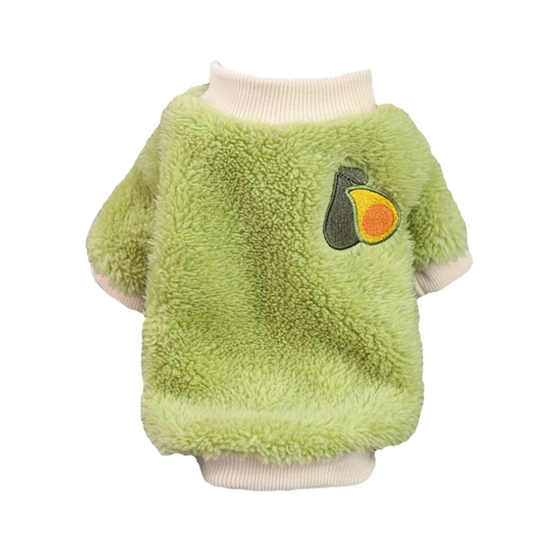 2 Pieces Dog Sweaters Dogs Pajamas Fleece Winter Warm Puppy Pet Coat Soft Sweaters Puppy Clothes for Small Dogs Cats Girls Boys XXS (Avocados, Grapes, XS) Avocados, Grapes - PawsPlanet Australia