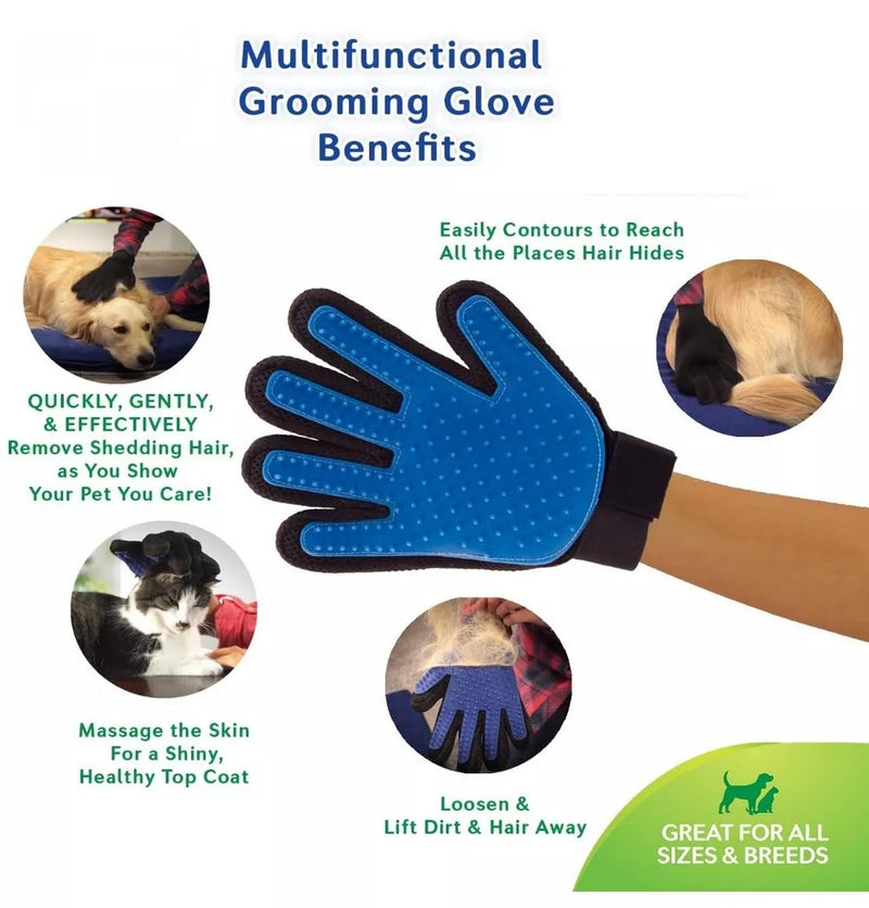 Dog Grooming Gloves for Cats and Dogs, Soft Rubber Pet Grooming Gloves with Comfortable Handle for Cleaning Dirty Paws, Dirty Dog Brushing Gloves for Cats and Dogs, 1 Pair Blue - PawsPlanet Australia