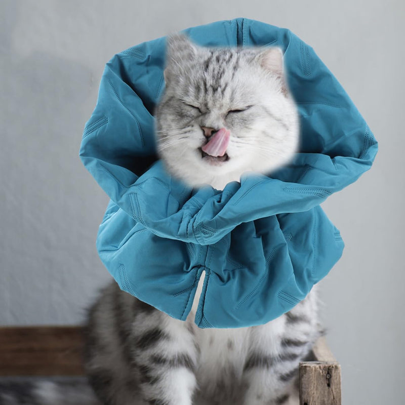 Soft and unobstructed field of vision after surgery, made of polyester for cats, anti-lick neck collar with protection during bathing