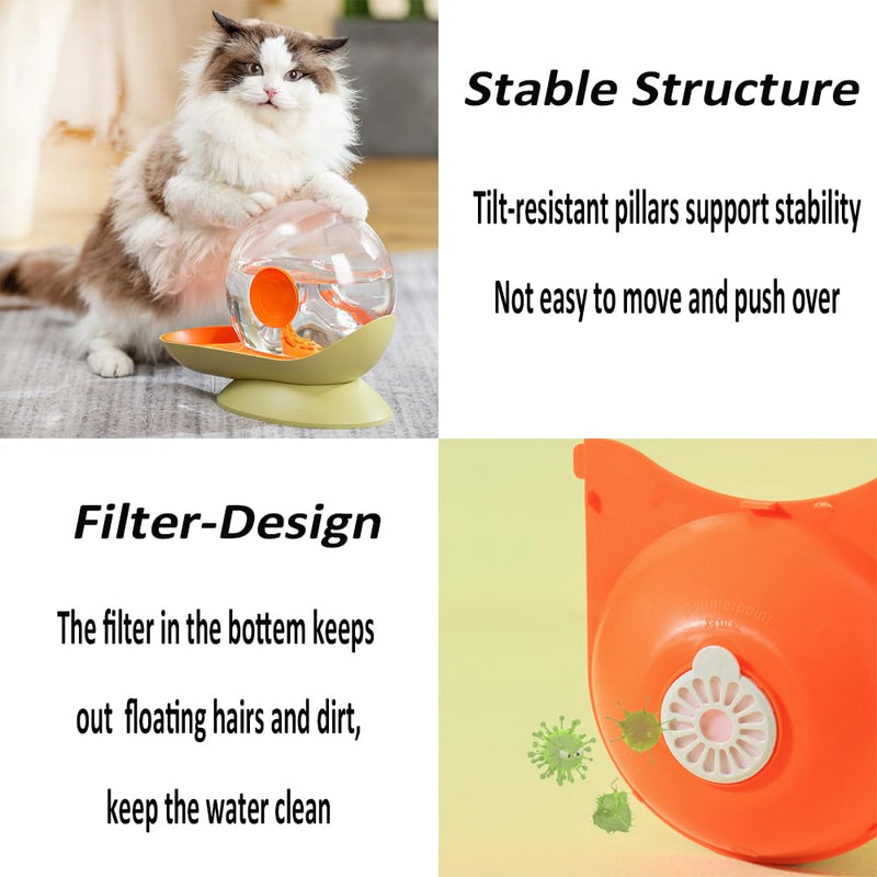 Water Dispenser for Cats and Dogs, 2.8 L Automatic Gravity Pet Drinking Fountain with Filter, Drinker, Self Feeding Station, High Volume (Pink, L) Pink