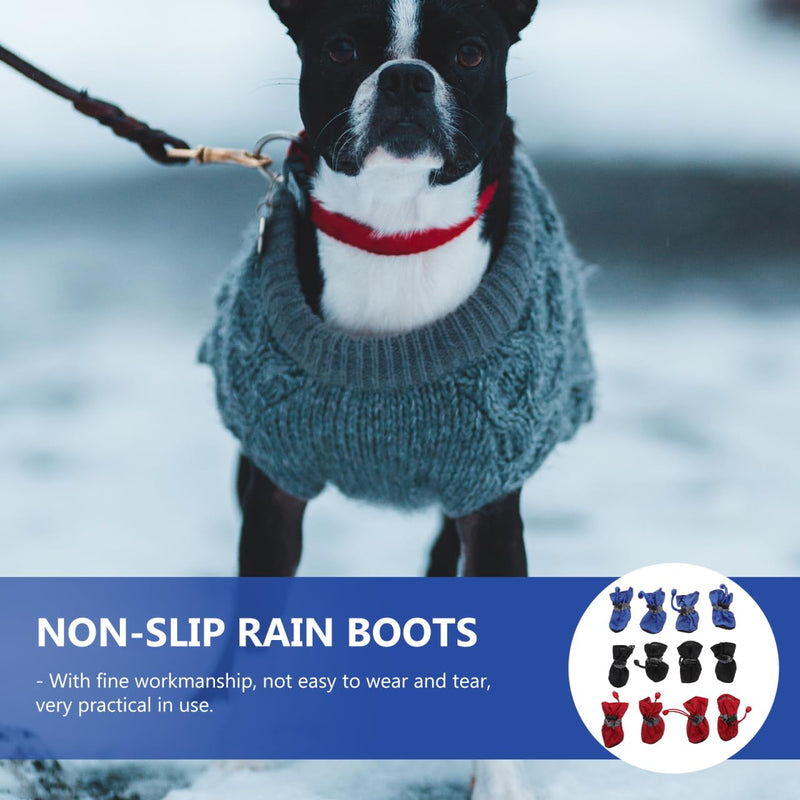 3 Sets Waterproof Dog Rain Boots Small Size Non-Slip Thickened Dog Shoes with Adjustable Strap for Outdoor Protection - PawsPlanet Australia