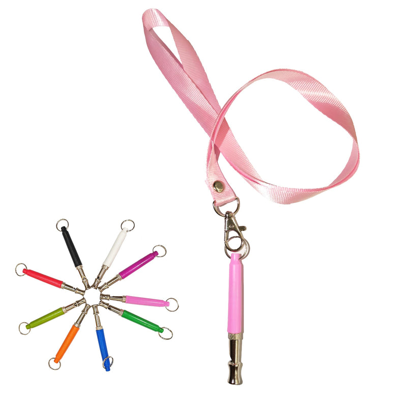 Professional Dog Training Whistle with Lanyard, 3 Adjustable Levels, Ultrasonic Anti-Barking Tool (Pink) Pink