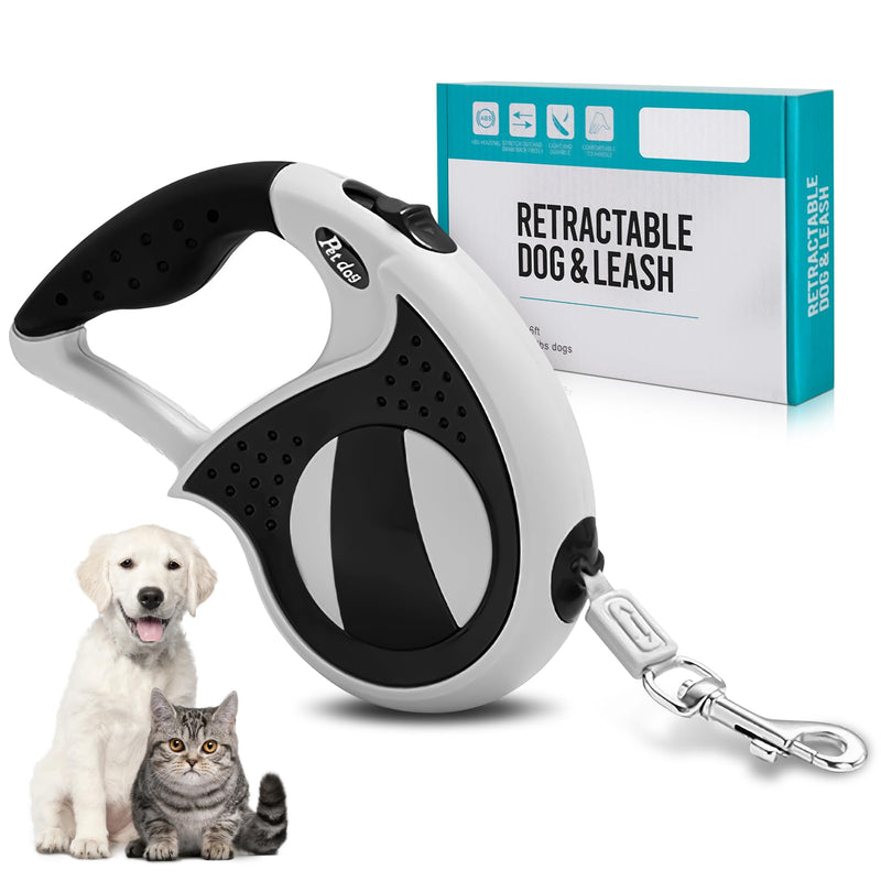 16 Ft Retractable Dog Leash, Dog Walking Leash with Anti-Slip Handle, One-Handed Pause & Lock, Dog Leash Suitable for Small/Medium/Large Sized Dogs, Black