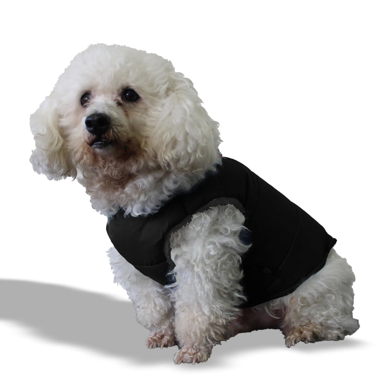 Mimo Pet Dog Cat Vest Jacket, Waterproof and Wind Breaker with Harness, Pet Apparel, Lightweight Easy and Safe Zip up (X-Small, Black) X-Small - PawsPlanet Australia