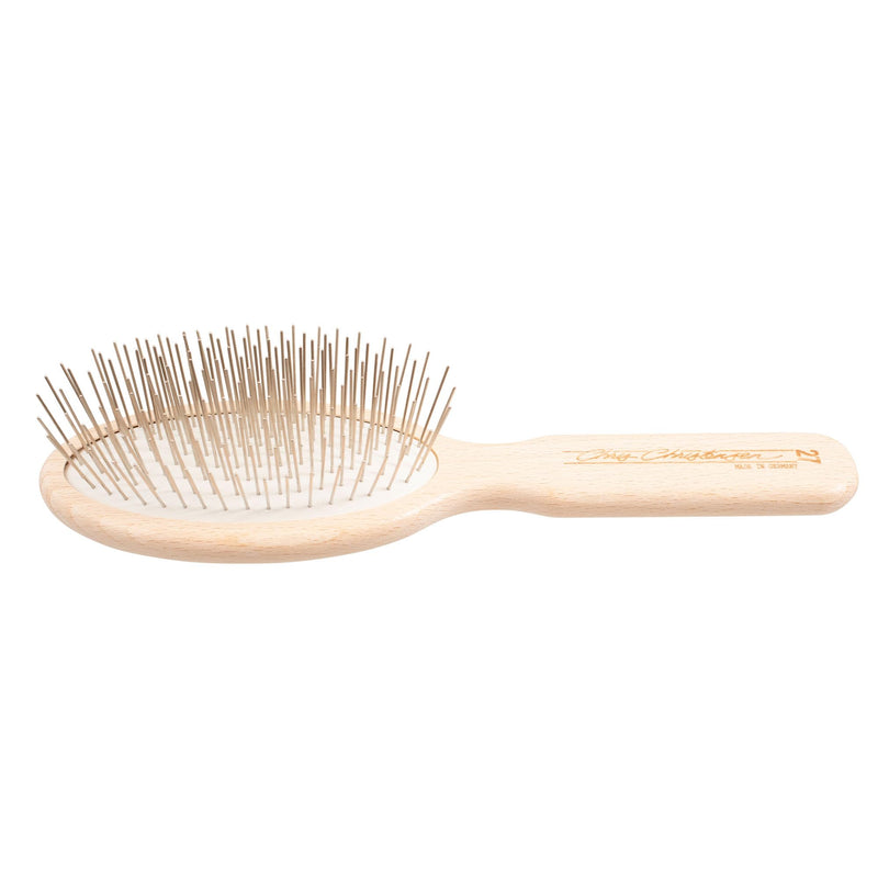Chris Christensen Dog Brush, 27 mm Oval Pin Brush, Original Series, Groom Like a Professional, Stainless Steel Pins, Lightweight Beech Wood Body, Ground and Polished Tips Brown - PawsPlanet Australia