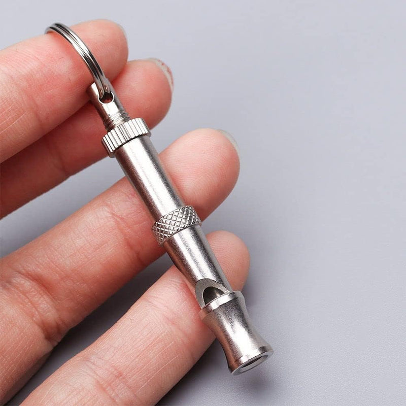 Silver Adjustable Ultrasonic Dog Whistle,Portable Whistle Pet Whistle Supersonic Whistle Dog Whistles for Pet Training，Training and Behavior Aids，Dog Whistles - PawsPlanet Australia