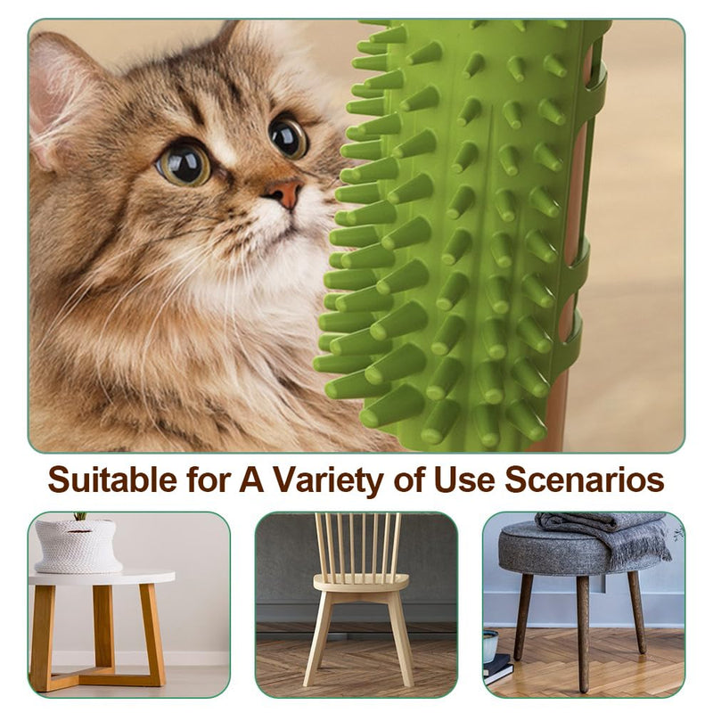 DONGKER Cat Self Groomer,2 PCS Silicone Pet Corner Massage Combs Cat Face Scratcher for Kitten Cats(fit φ1.18"-1.97" Table Legs Climbing Frame)