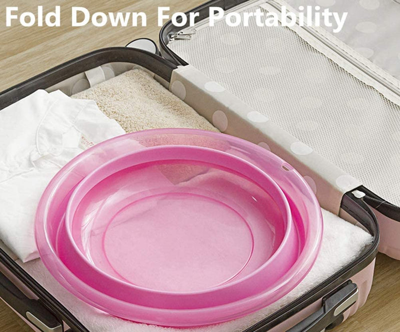 Foldable Hedgehog Bathtub, with 2 Pcs Set Bathing Brush, Plastic Small Animal Swimming Pool, Bath Sand Room Sauna, for Hedgehog Hamster, Guinea Pig,Bearded Dragon (Pink) Pink - PawsPlanet Australia