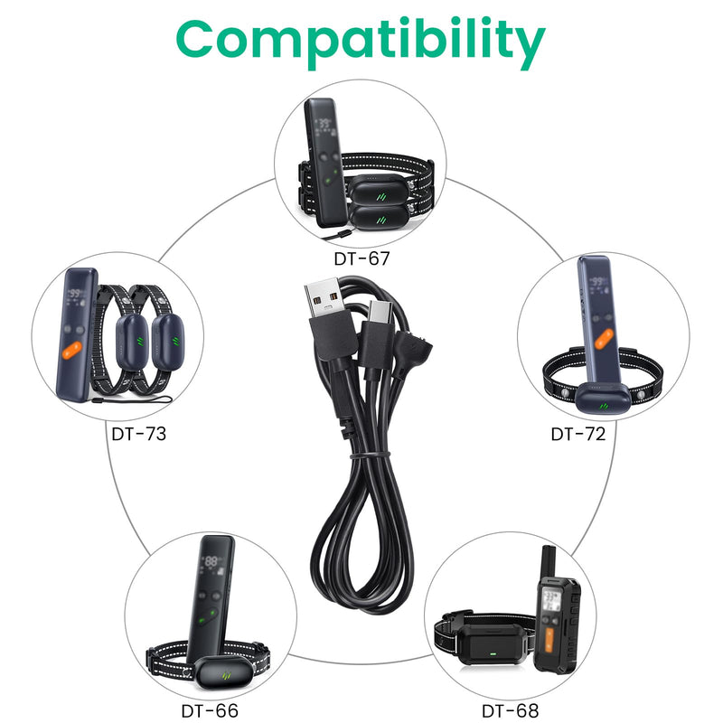 2-Pack Charger Replacement for Delupet Dog Training Collar, Magnetic Charging Cable for Yawpet Shock Collar, Black - PawsPlanet Australia