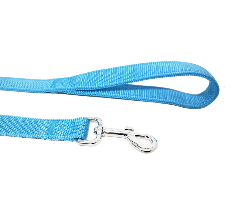 Nylon Dog Leash with 2-Layer, 4 FT/ 6 FT/ 7FT Long, 1 Inch Wide for Medium Large Dogs 1'' x 6 FT Sky Blue