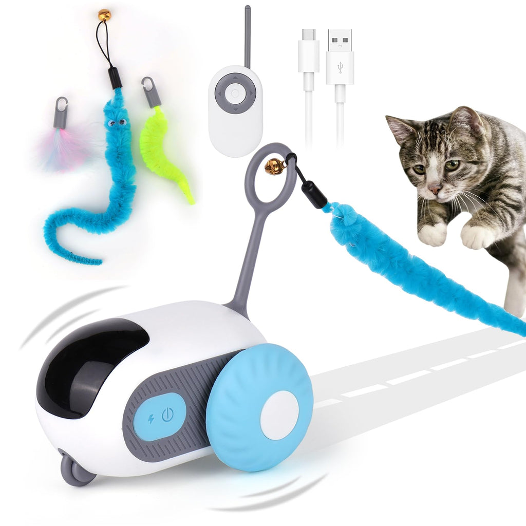 Mity rain Remote Control Cat Toy, Smart Cat Toy Car, rc Interactive Cat Toy Self Play, Automatic Moving Cat Toy for Indoor Cats, Boredom Busters for Cats Whisker Fun Cat Toy - PawsPlanet Australia