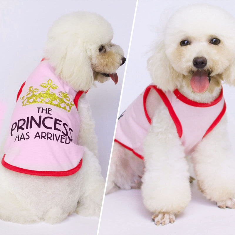3 Pack Dog Shirts for Small Dogs Dog Outfits Dog Tshirt Cotton Sleeveles Small Dog Clothes for Girl Chihuahua French Bulldog Dachshund Clothes The Printed Prince Pink,Red,Black, M Medium （ suggest chest less than15'') princess - PawsPlanet Australia