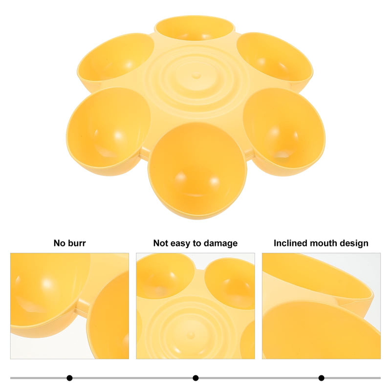 UKCOCO Multipurpose Pet Feeding Bowl 14-Inch Flower Shape Multi Cat Feeder Dog Treats Dispenser Easy to Clean Food Water Dish Yellow - PawsPlanet Australia