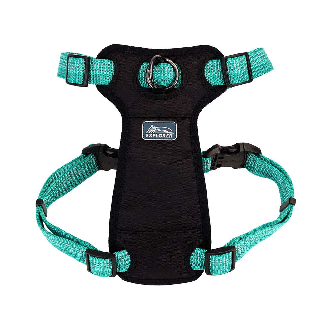 Coastal - K-9 Explorer - Brights Reflective Front-Connect Harness, Ocean, 1" x 26"-38" 1" x 26"-38" (Pack of 1)