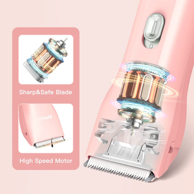 Professional Dog Clippers for Thick Hair, Cordless Cat Clippers for Matted Fur, Rechargeable Pet Dog Grooming Clipper Trimmer for Puppy,Cats,Rabbit,Pink Pink