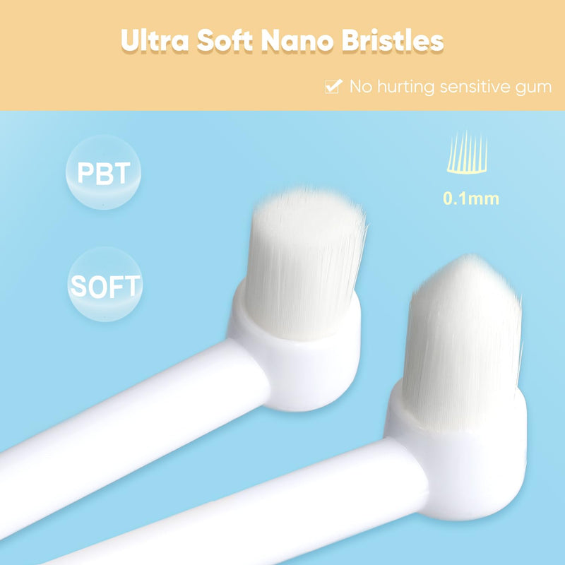Cat Toothbrush Ultra Soft Bristles, 3 Styles Pet Tooth Brushes for Cats or Small Dog, Silicone 360 Cylinder Head Kitten Teeth Brush, Micro Head Pet Dental Care White Storage Box - PawsPlanet Australia