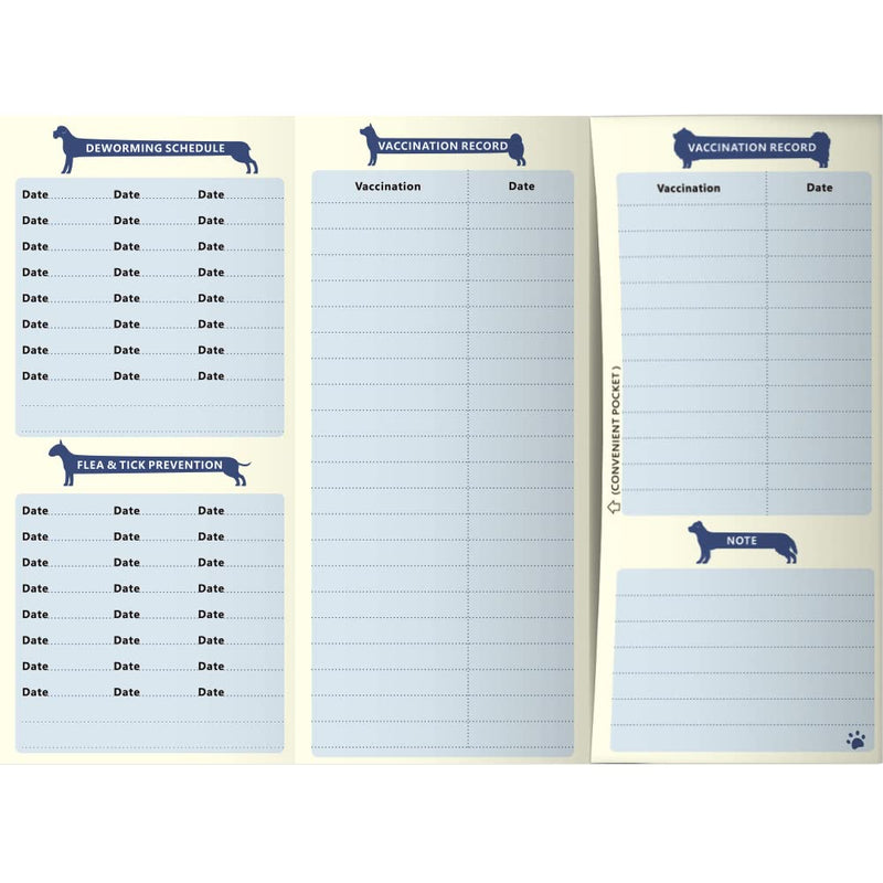 ANZON MORIES Dog Vaccination Record Cards 24 Packs with Storage Pocket for Micro Chips, Accessories, Large 8 x 10.5 Inch Puppy and Canine Vaccines Shot Memo for Doggy Medical Grooming Kennel Care - PawsPlanet Australia