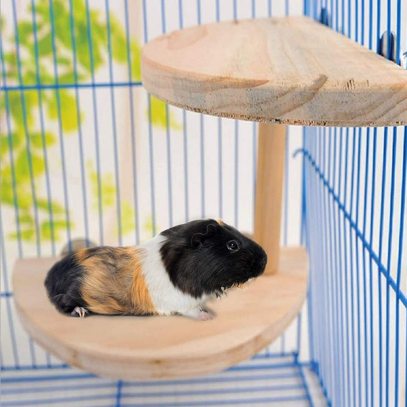 Hamiledyi Squirrel Gerbil Dwarf Wooden Platform, 2-Level of Natural Hamster Standing Platform Chinchilla Cage Accessories, Birds Perch Parrots Activity Playground - PawsPlanet Australia