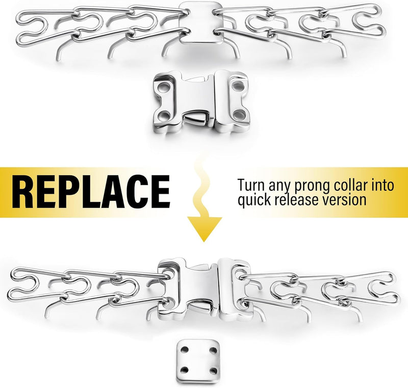 Dog Collar Buckle, Quick Release Stainless Steel Buckle for Small Medium Large Dog Training Collar (2.25mm) 2.25mm - PawsPlanet Australia
