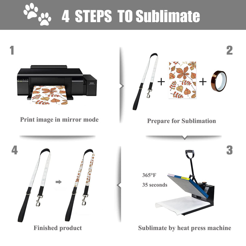 5 Packs Custom Sublimation Dog Leash Blank Plain Personalized for Small, Medium and Large Dogs 4/5/6 FT, 3/4 Inch 1 Inch Wide (6FT, 1’’Wide) 6FT x 1" Wide (Pack of 5)