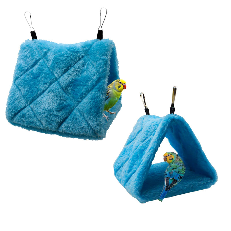 2 Pack Warm Bird Nest House Shed Hut Parrot Sleeping Bed Hanging Hammock Snuggle Cave Birds Hut Hideaway Tent for Pet Parrot Macaw Budgies Cockatiels Cockatoo Lovebird Size S (Blue&Grey) - PawsPlanet Australia
