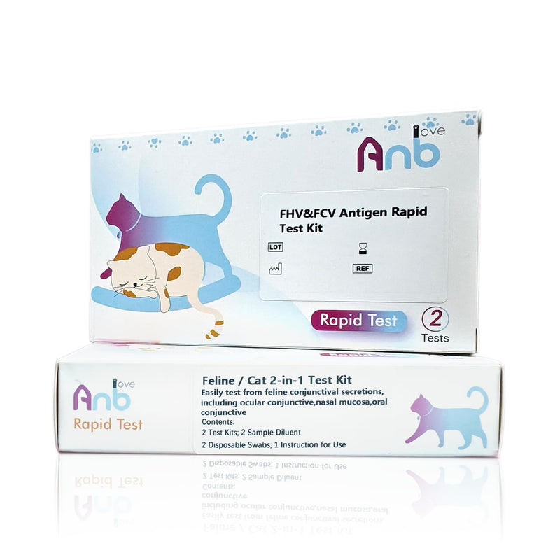 2 x Feline Calicivirus FCV Ag + Feline Herpesvirus FHV Ag Pets Veterinarian Health Cat Pet Quick Test Home Test Against Cat Sniffs with Diarrhea Kit