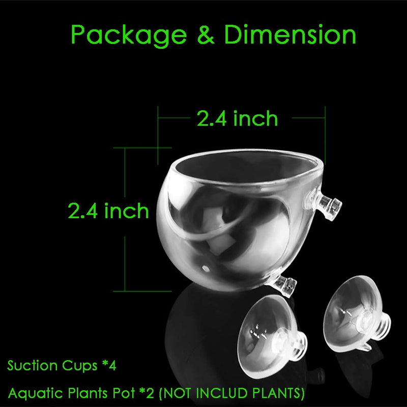capetsma Crystal Glass Aquatic Plant Pot, Aquarium Aquatic Planter, Red Shrimp Live Plants Fish Tank Glass Holder with Suction Cups for Aquarium Aquascape Decoration… 2 pack - PawsPlanet Australia