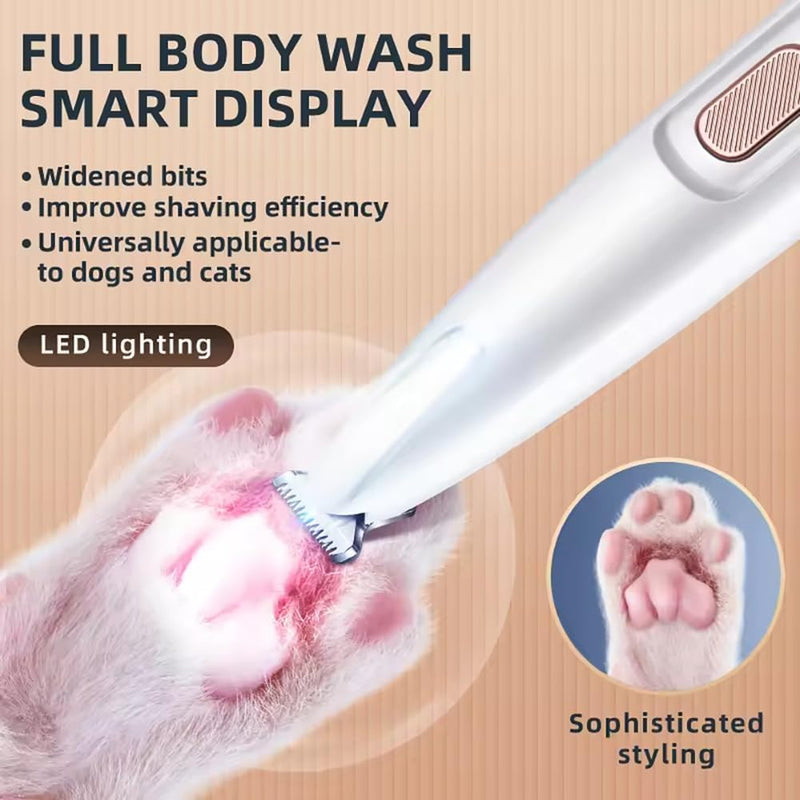 Dog Paw Trimmer with LED Light, 2025 Upgrade Petior Pet Paw Trimmer for Dogs, Pet Hair Clippers for Grooming Kit, LED Display, 35dB Safety Low Noise Pets Trimmers for Paws Eyes Ears Face Rump (1Set) 1set - PawsPlanet Australia
