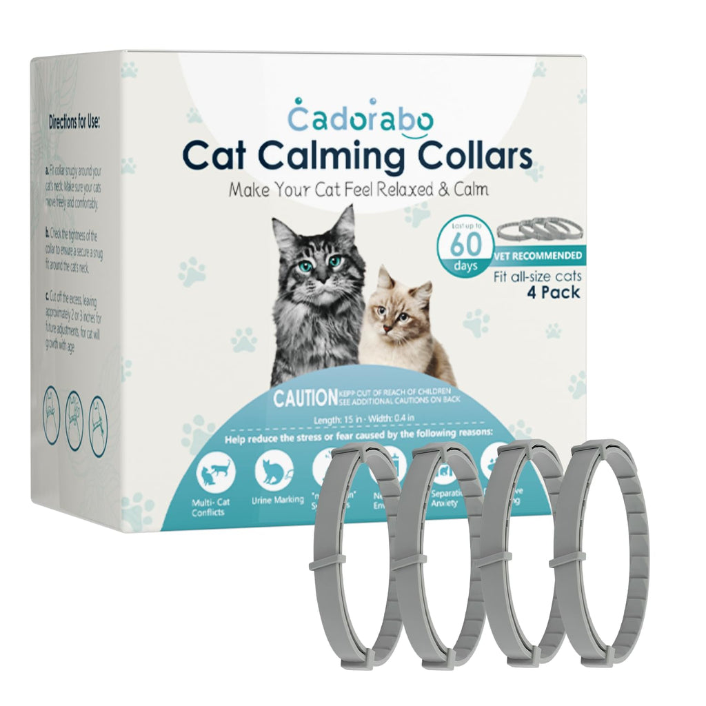 Calming Collar for Cats Cat Pheromone Calming Collar Stress and Anxiety Relief Lasts 30 Days Calm Collar Cat Adjustable Appeasing Calming Collar for Kitten Kitty Calm Collar Make Cat Relaxed 4 Pack