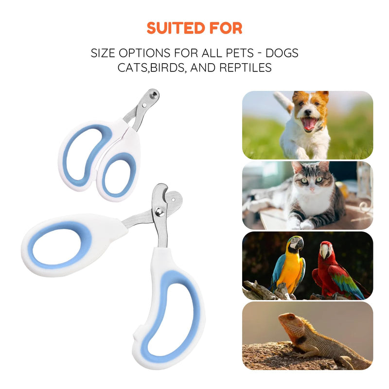 Cat Nail Clippers and Dog Nail Clippers 2-in-1, Professional Cat Nail Trimmer with Sharp Angled Blades, Safe Pet Nail Clippers for Cats, Kittens, Small Dogs and Rabbits-2PCS - PawsPlanet Australia