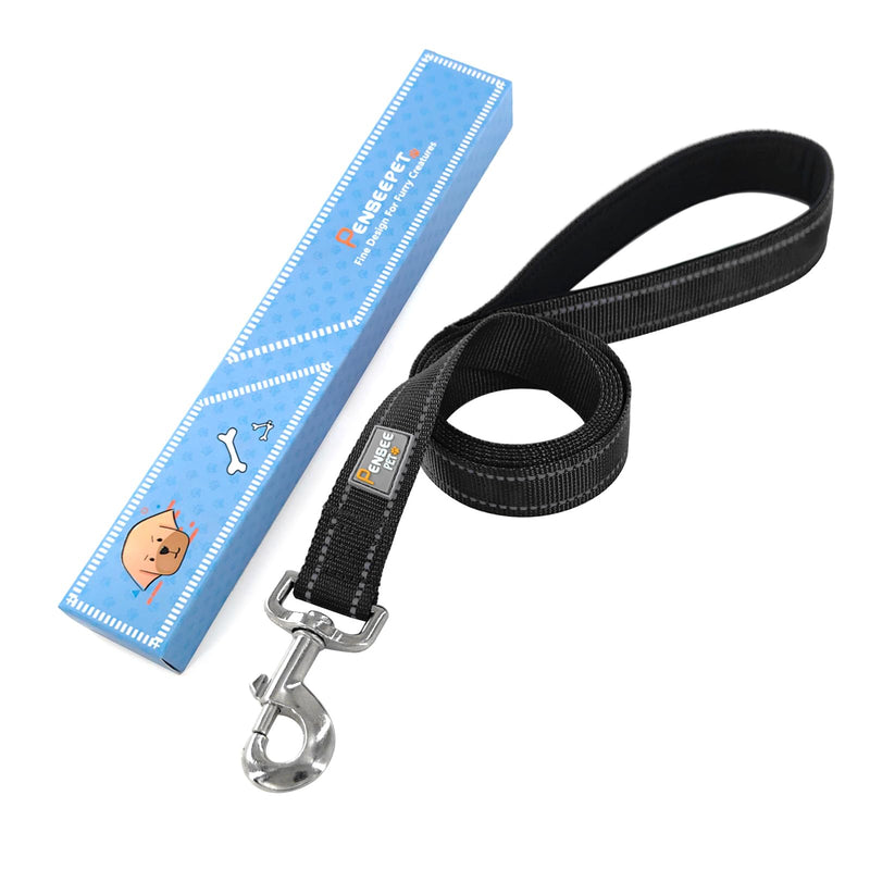 Dog Leash 6 FT Padded Handle Nylon Reflective Dogs Leashes for Small Dogs Black Small : 5/8" x 6 FT Refl Black - PawsPlanet Australia