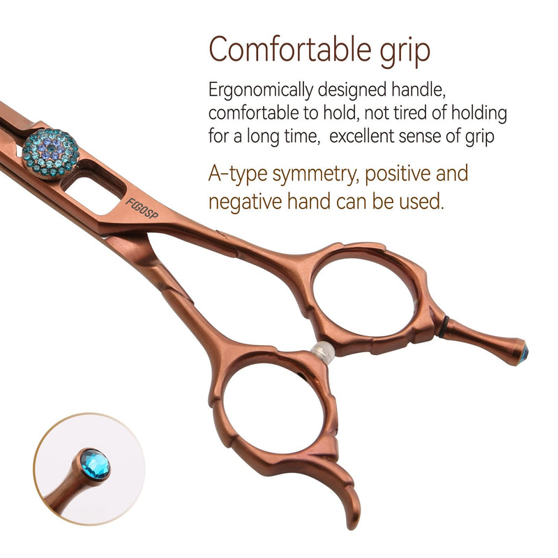 Curved Dog Grooming Scissors 7.5'' Downward 30° Professional Pet Grooming Trimming Shears for Dogs Teddy High Cobalt Alloy Steel for Right Handed Groomers (7.5, Chocolate Curve) Chocolate Curved Shears 7.5 inch - PawsPlanet Australia