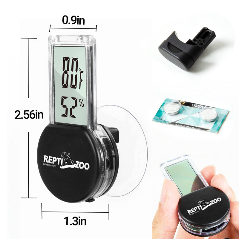 REPTI ZOO Magnetic Reptile Thermometer and Humidity Gauge, Digital LCD Temperature Humidity Monitor, Tank Terrarium Temp and Humidity Meter Accessories for Bearded Dragon, Snake, Hermit Crabs, Gecko - PawsPlanet Australia
