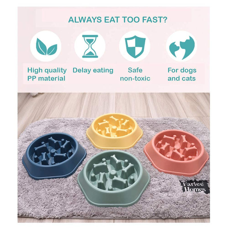 CAISHOW Slow Feeder Dog Bowl Anti Gulping Healthy Eating Interactive Bloat Stop Fun Alternative Non Slip Dog Slow Food Feeding Pet Bowl Slow Eating Healthy Design for Small Medium Size Dogs B.Blue - PawsPlanet Australia