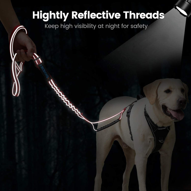 IOKHEIRA 6Ft /4Ft Dog Leash Rope for Large Dogs, Heavy Duty with Comfortable Padded Handle and Highly Reflective Threads,4-in-1 Multifunctional Dog Leashes with Car Seat Belt for Training Red - PawsPlanet Australia