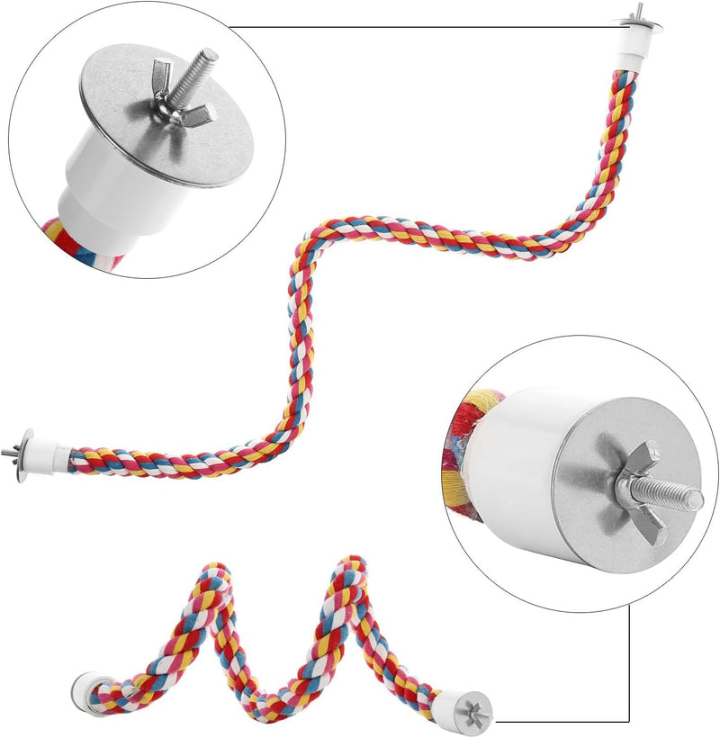 Bird Rope Perches,Parrot Toys 36 inches Rope Bungee Bird Toy (36 inches)[1 Pack] - PawsPlanet Australia