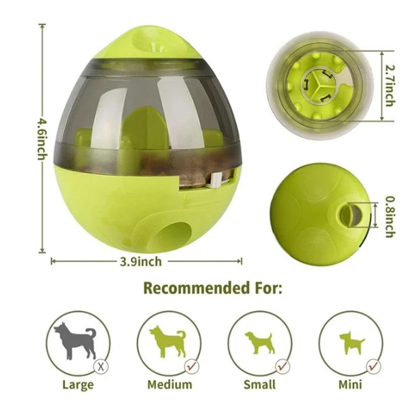 Dog Treat Ball, Adjustable Dog Treat Dispensing Ball Dog Toys, Pet Tumbler Toy, Pet Interactive Slow Feeder Ball, Slow Feeder Treat Ball for Small, Medium Dogs Cats (Green) Green - PawsPlanet Australia