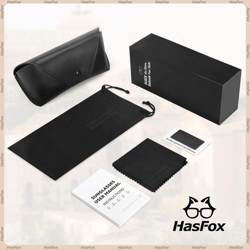HASFOX Cat Eyes Sunglasses for Women | Polarized UV Protection Shades for Driving | Lightweight Oversized Style | Hard Case A02 Clear Pink Frame / Rose Gold Mirrored Lens 67 Millimeters - PawsPlanet Australia