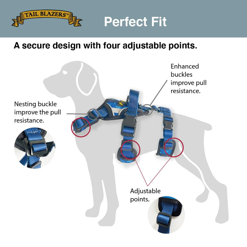 Anti-Escape Dog Harness. Adjustable No Pull, Reflective, Breathable, Padded. Ideal for Puppy Essentials. Small to XL Breeds, Perfect Collars, Harnesses & Leads for Dogs. (Blue, Small) Blue