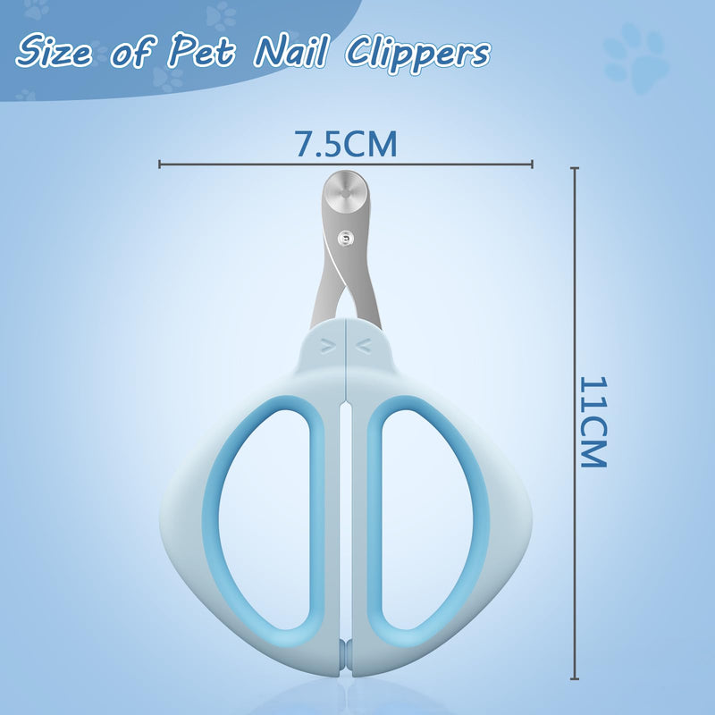 Cat Nail Clipper, Cat Nail Trimmer with Positioning Round Hole, Sharp Non-Slip Handle Cat Claw Clipper, Safe Indoor Cat Nail Clipper, Pet Nail Clipper for Cats, Puppies and More Animals - Blue - PawsPlanet Australia
