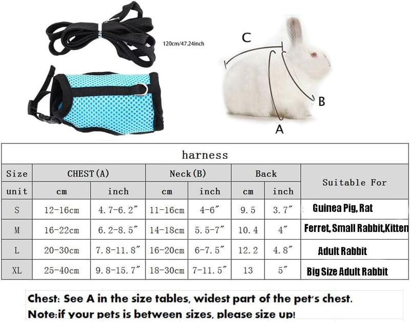 Guinea Pig Harness and Leash Set, Rat Harness and Leash Eescape Proof Walking Training for Small Animal Pets,Pink S Pink S Chest 4.7-6.2",Suitable Guinea Pig ,Rat - PawsPlanet Australia
