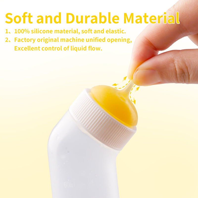 Pet Nursing Bottle for Newborn Animals,Kitten Bottle Feeding Kit Silicone Nipple for Kittens Puppys Rabbits Squirrel (Yellow, Small) Small for kitten Yellow - PawsPlanet Australia