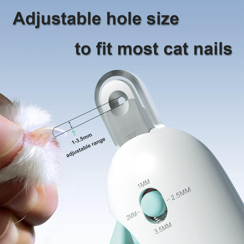 Pett Nail Clipper for Cats - Gentle Round-Hole Trimmer with Dust Storage | Adjustable Size & Hidden Nail File | Pet Grooming Tool for Safe & Loving Care (Blue) Blue - PawsPlanet Australia