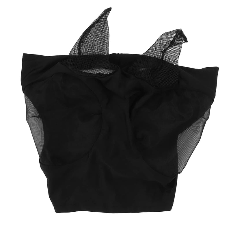 Horse Fly Mask with Ears Protection Professional Sun Comfortable and Breathable Design for Barn Horses Black 44x36cm