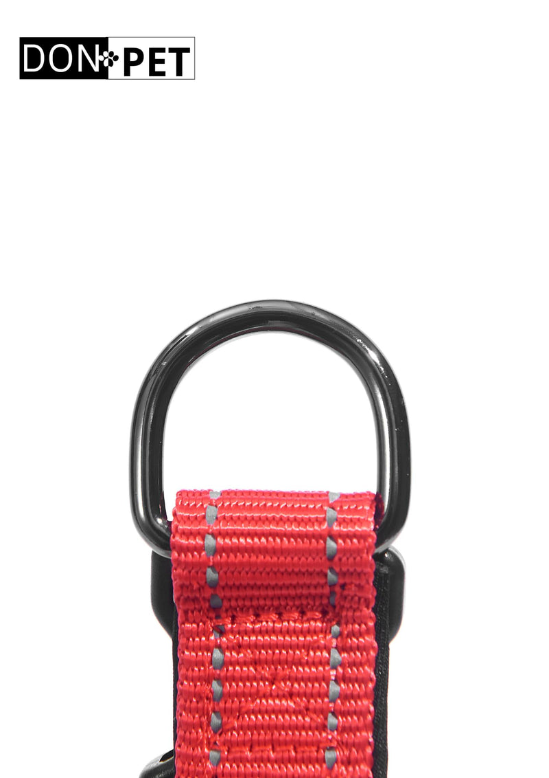 Dog Collar, Reflective Adjustable Basic Dog Collar with Soft Neoprene Padding, Durable Nylon Pet Collars for Puppy, Small, Medium & Large Dogs - Extra Large Red: (45cm - 70cm).