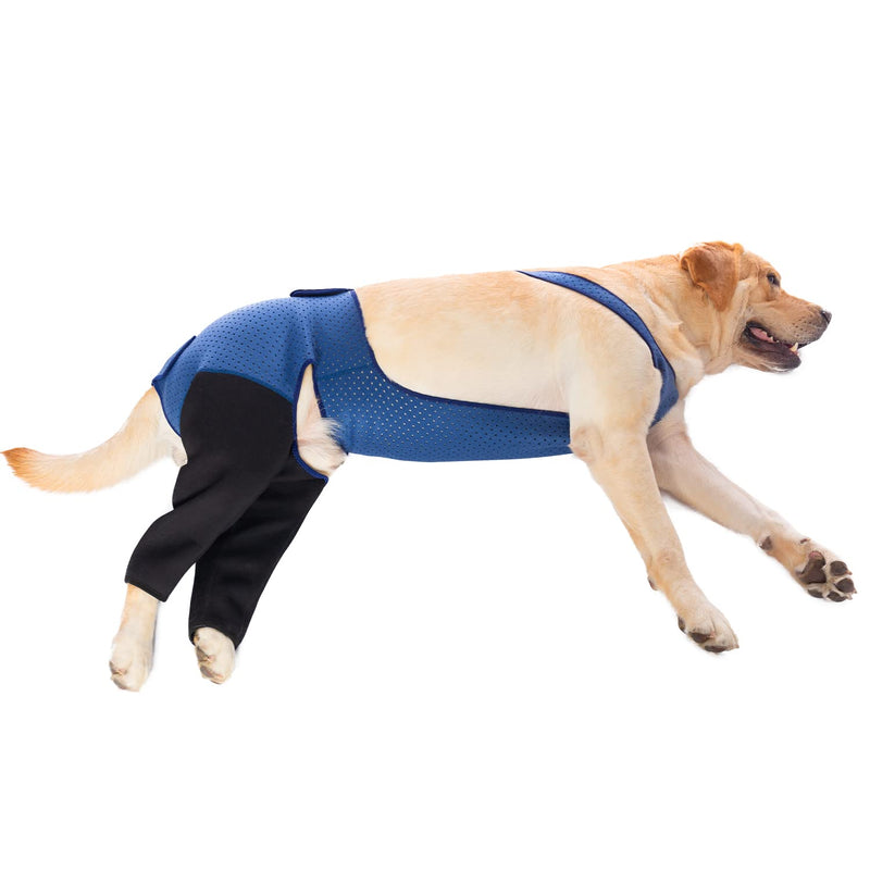 Coodeo Dog Recovery Suit, Cone Collar Alternative, Abrasion Resistant Dog Recovery Rear Sleeves, Washable 2.5mm Thick and Waterproof, Pet Wounds Prevent Licking, Biting (2XL, Blue) XX-Large - PawsPlanet Australia
