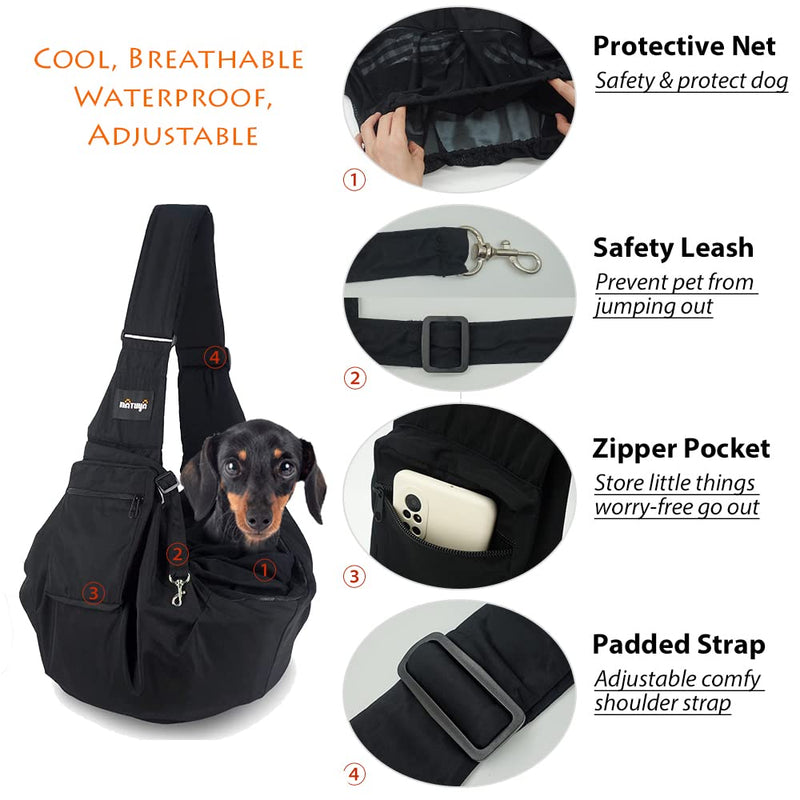 NATUYA Pet Dog Sling Carrier - Waterproof and Windproof Puppy Carrier Bag, Adjustable Strap Hand-Free Dog Sling for Outdoor Activity or Subway - PawsPlanet Australia
