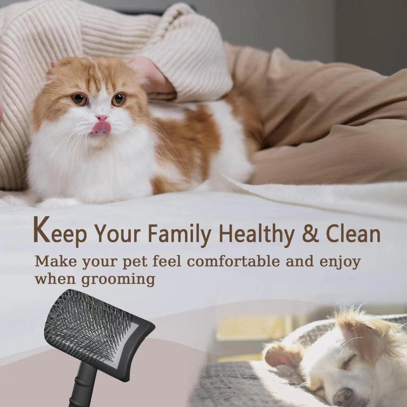 2PCS Slicker Brush for Dogs & Pet Comb, Professional Dog Grooming Brush with Extra Long Pins to Effectively Remove Tangles, Knots and Mats for Cockapoos, Labradoodles, Cavapoos and Golden Doodles - PawsPlanet Australia